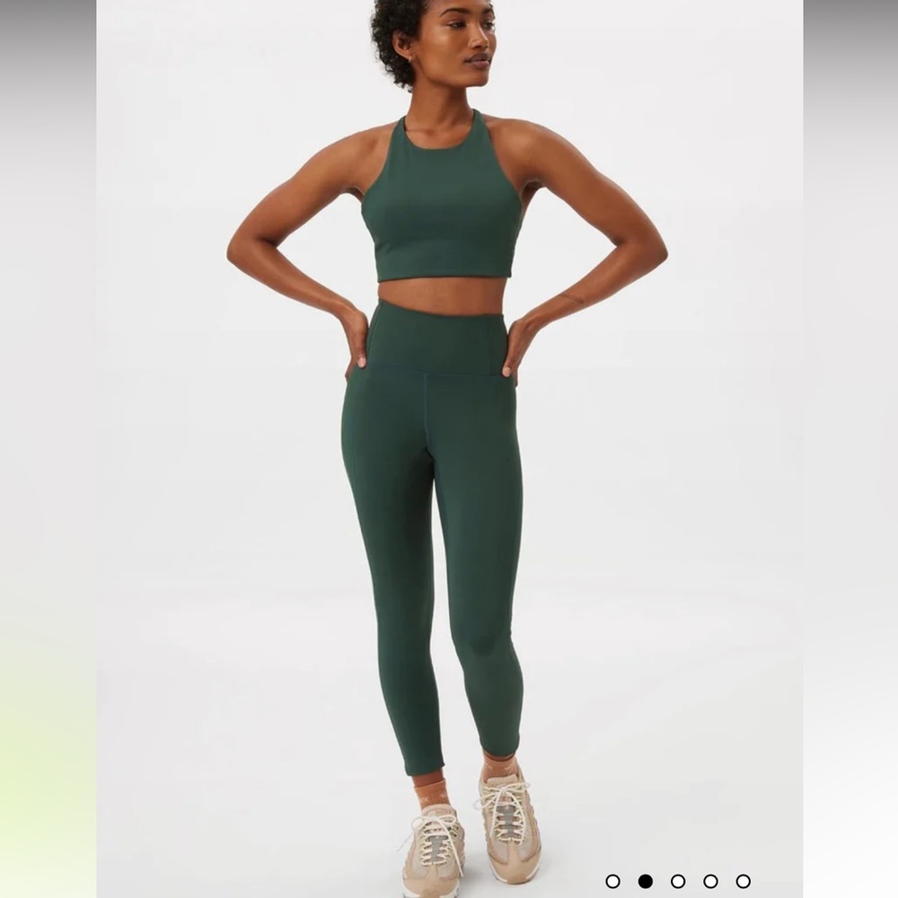 Girlfriend Collective Moss green compression leggings